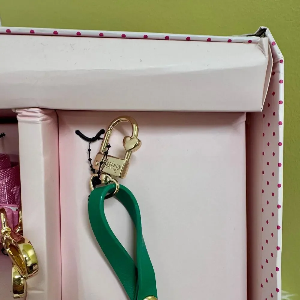 Juicy Couture Heritage Cherry Barrel Bag Gift Set Green Charm Mini Crossbody